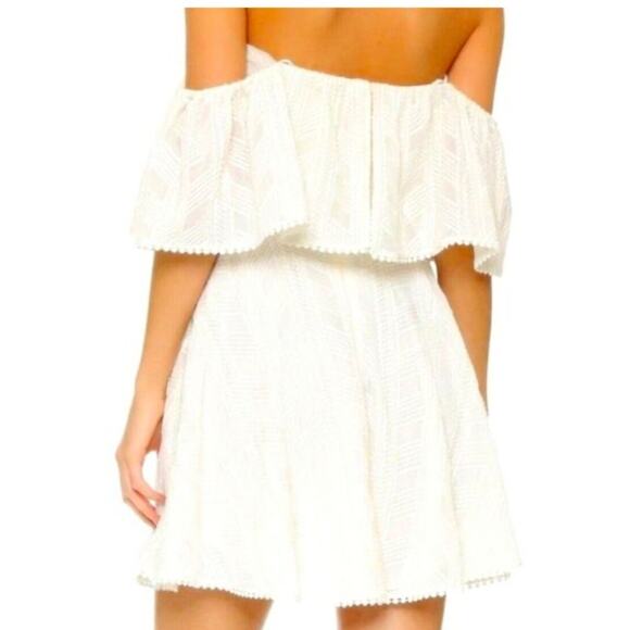 Amanda Uprichard Delilah Off The Shoulder Dress in Ivory Size Large - Picture 4 of 5